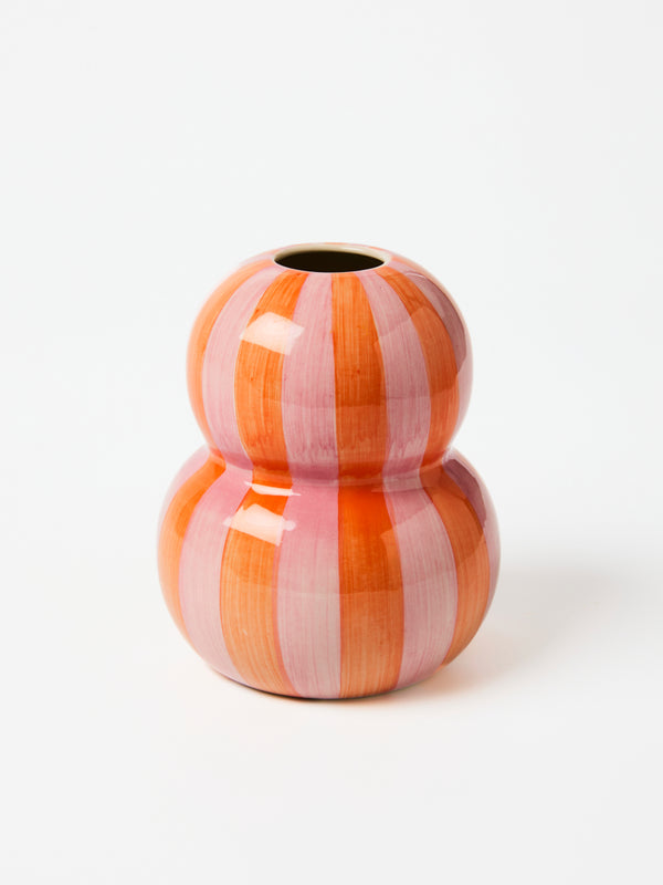 FONDA PINK ORANGE STRIPE VASE
