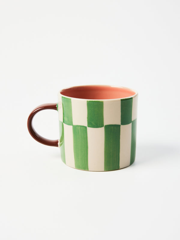 BLOOMIE GREEN CHECK MUG