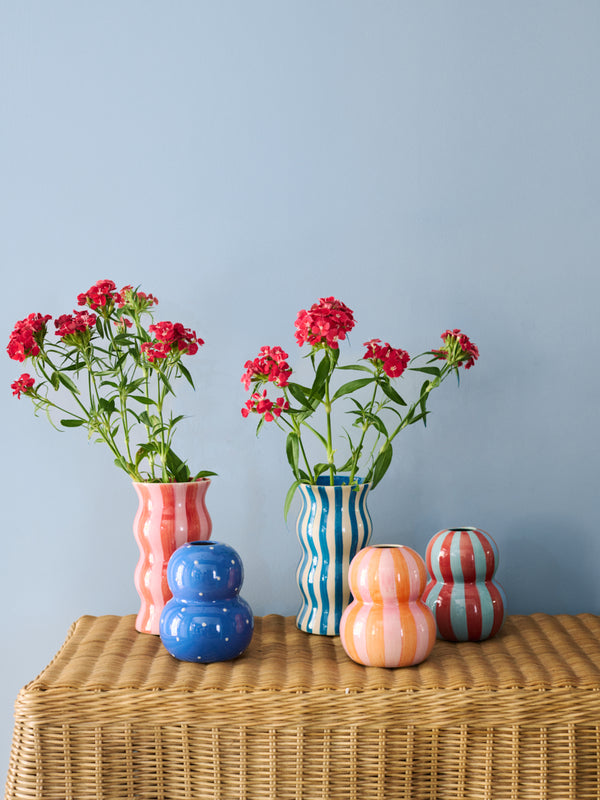 PALMA RED PINK STRIPE VASE