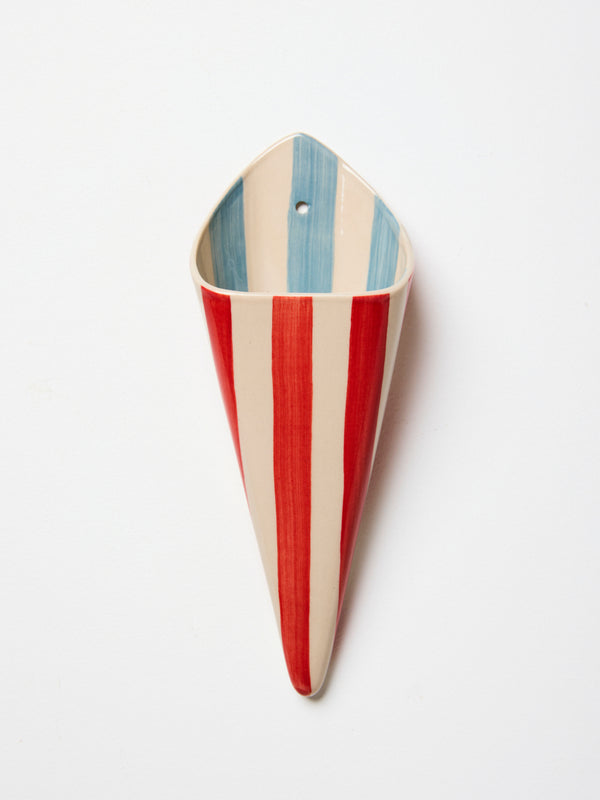FOLLY WALL VASE RED STRIPE