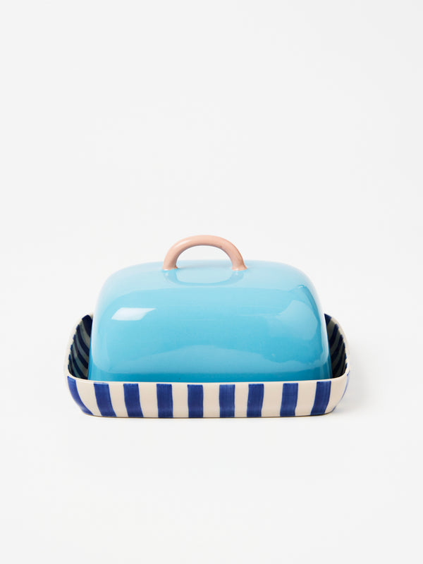 BLOOMIE BLUE BUTTER DISH