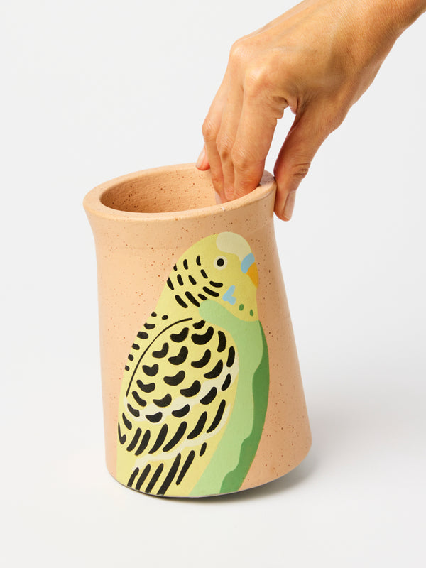 AERIAL GREEN BUDGIE VASE