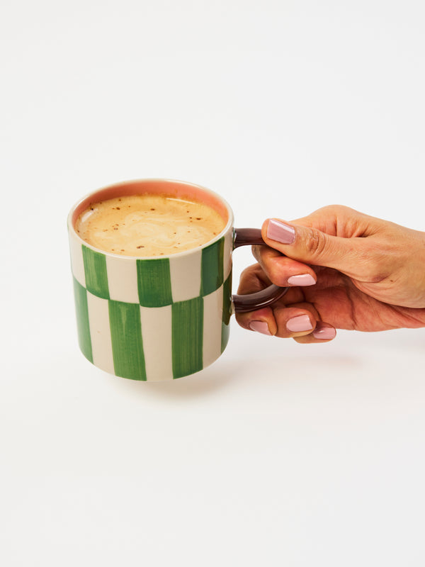 BLOOMIE GREEN CHECK MUG