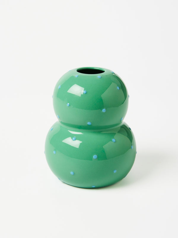 FONDA GREEN BLUE DOTTY VASE