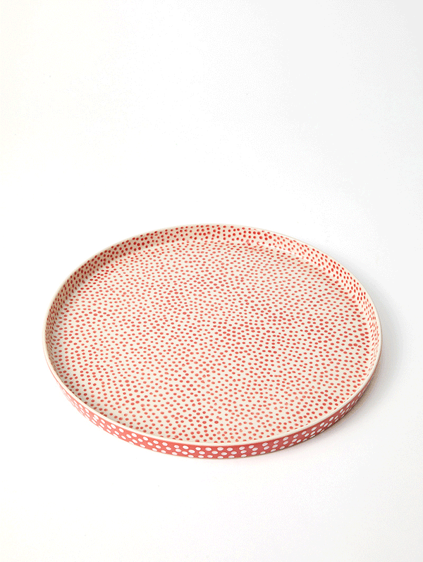 CHINO RED SPOT ROUND PLATTER