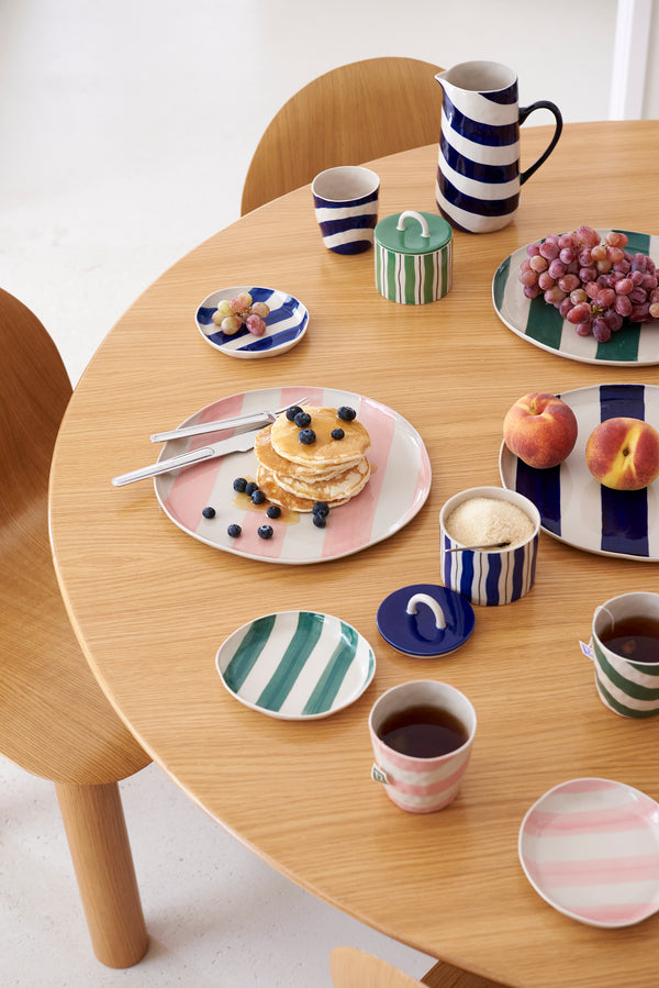 CABANA STRIPE PLATE BLUE