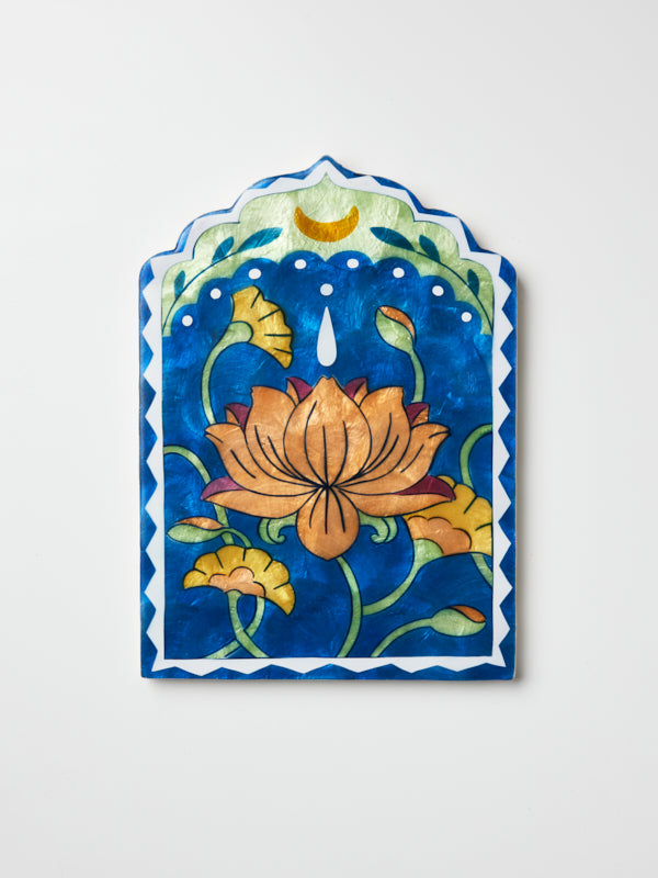 FLEUR LOTUS NAVY WALL ART