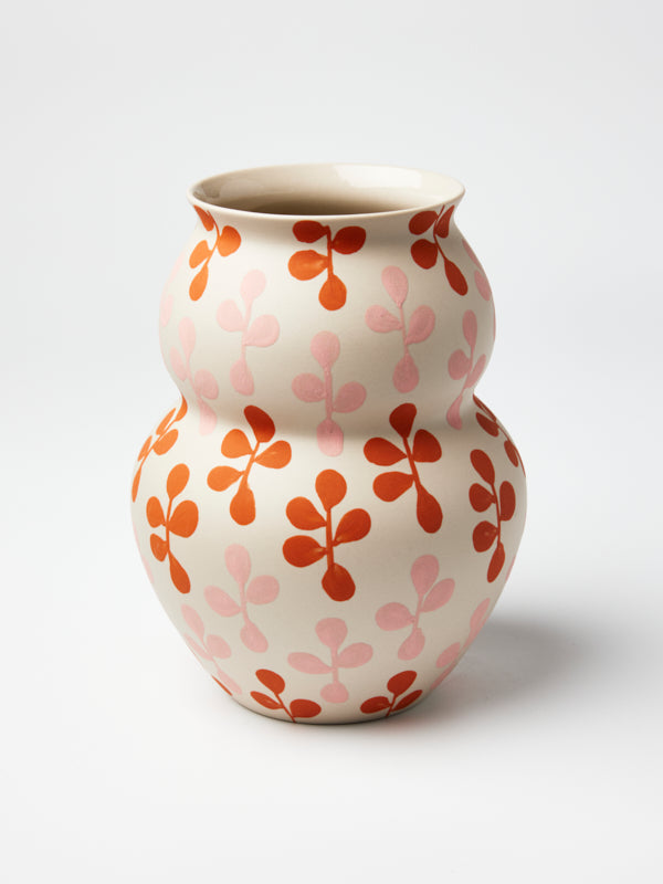 HAPPY VASE WIDE CLOVER PINK
