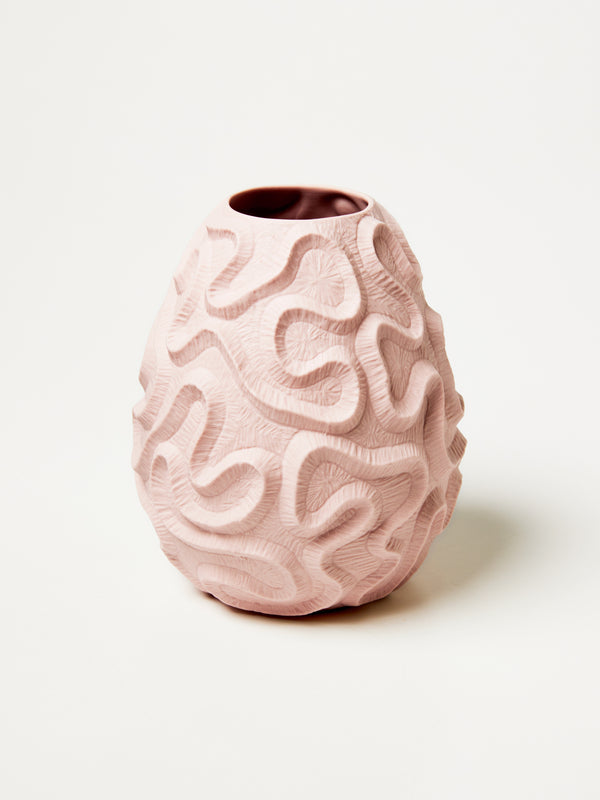 CORAL GROOVE VASE PINK SALT