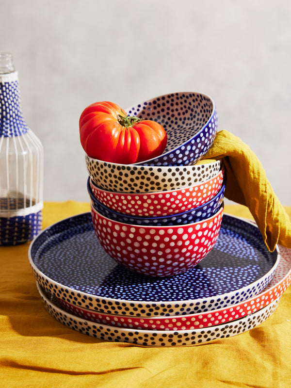 CHINO RED SPOT ROUND PLATTER