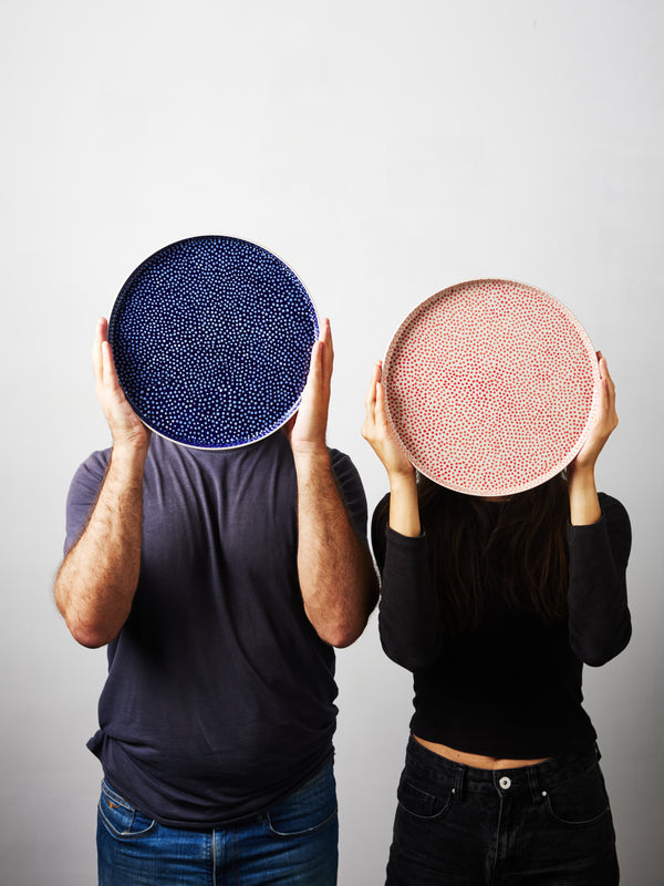 CHINO RED SPOT ROUND PLATTER