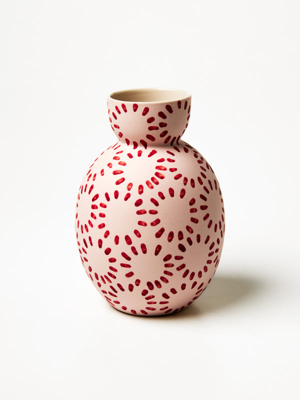 HAPPY VASE CIRCLE FLOWER PINK