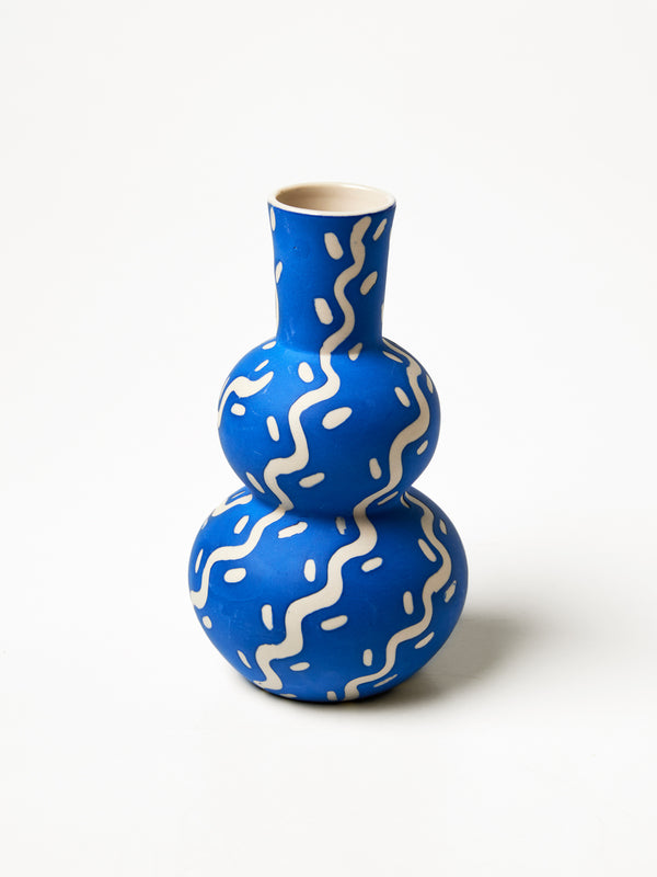 HAPPY VASE TRACKS BLUE