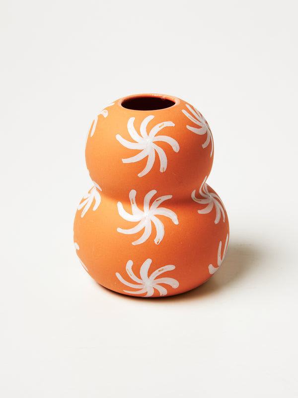 HAPPY VASE SWIRL ORANGE