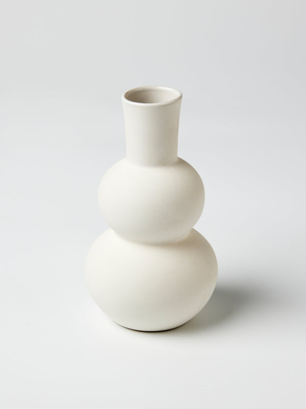 HAPPY VASE SMALL TRIPLE PURE WHITE