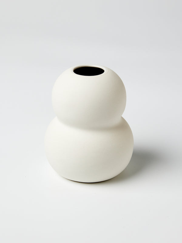 HAPPY VASE DOUBLE PURE WHITE