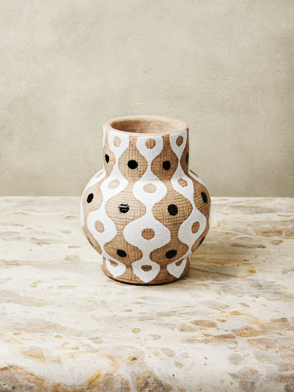 ANDREA WHITE BLACK VASE