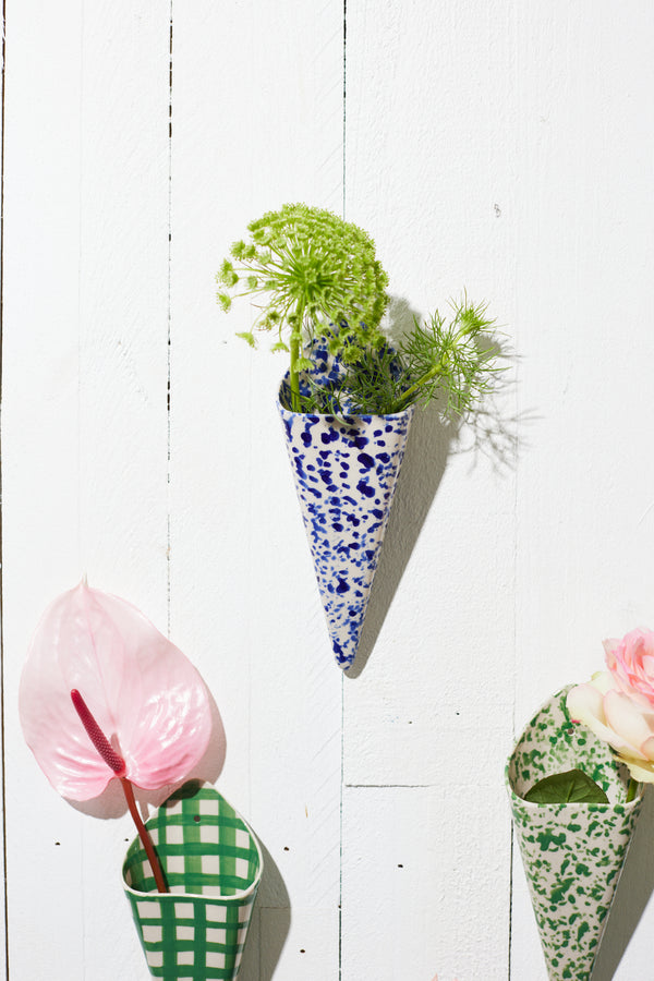 FOLLY WALL VASE NAVY SPLATTER