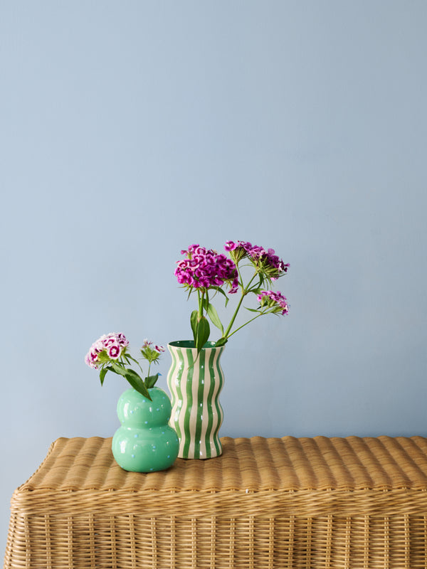 FONDA GREEN BLUE DOTTY VASE