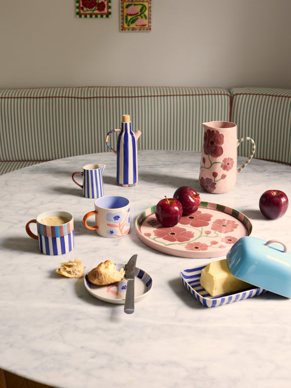 BLOOMIE BLUE BUTTER DISH