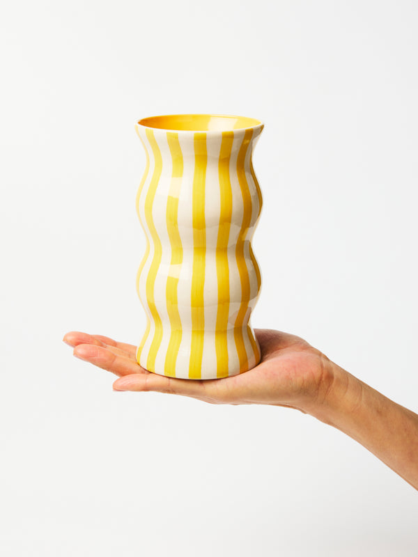 PALMA YELLOW STRIPE VASE