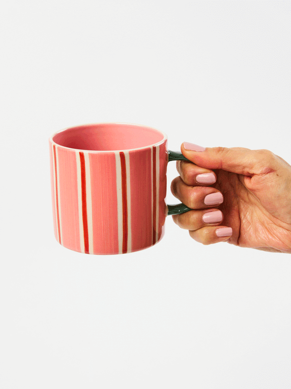 BLOOMIE PINK STRIPE MUG