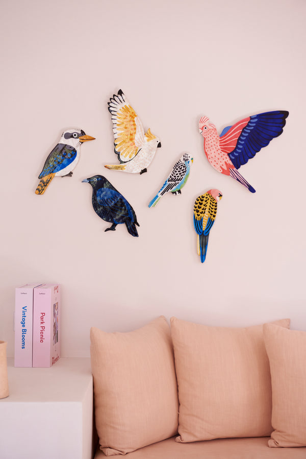 AERIAL BUDGIE WALL ART