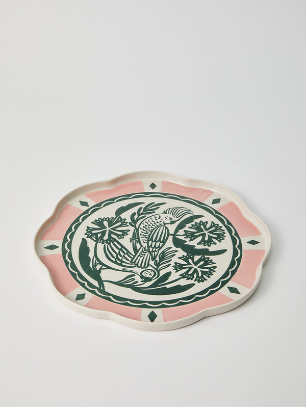 DEL SOL BIRD PLATTER GREEN