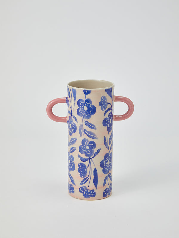 GRIFFE BLUE FLORAL BUD VASE