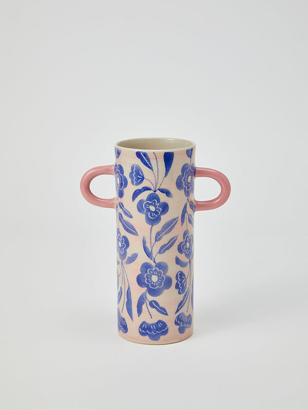 GRIFFE BLUE FLORAL BUD VASE