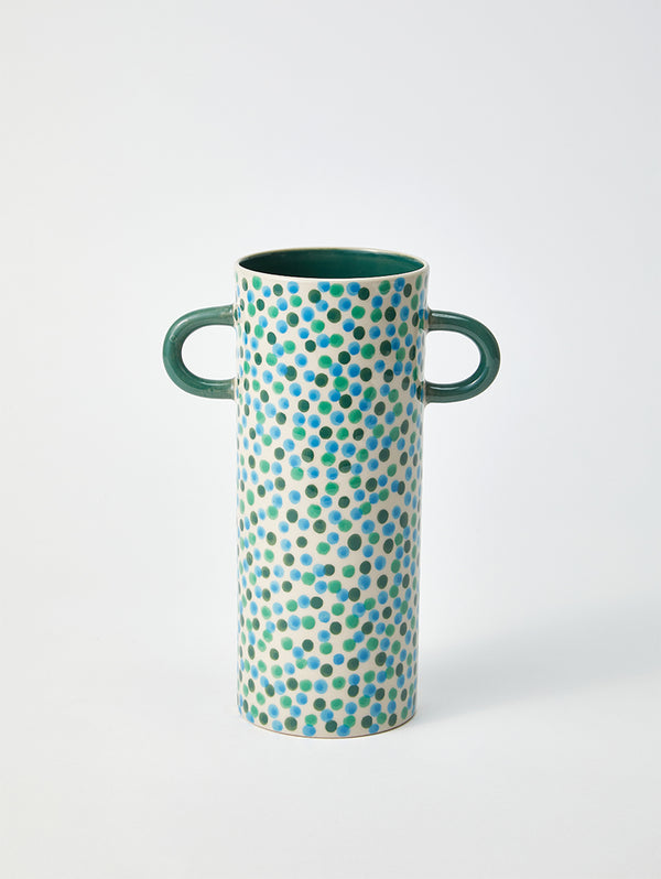 GRIFFE GREEN SPOT TALL VASE