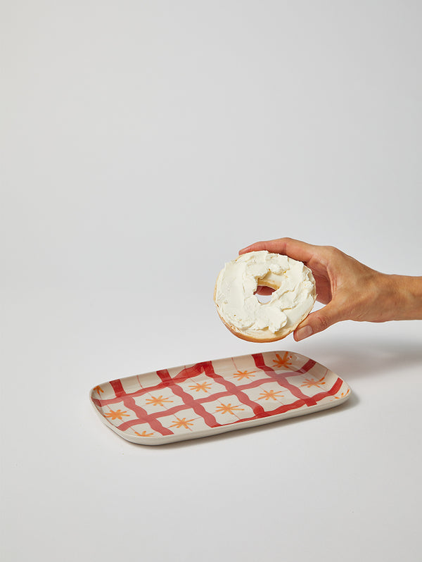 PINCHOS RED CHECK TRAY