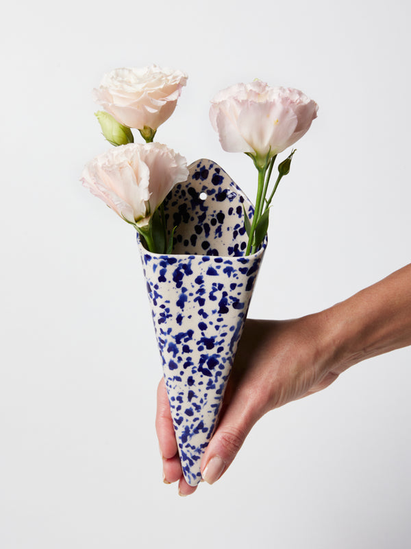 FOLLY WALL VASE NAVY SPLATTER