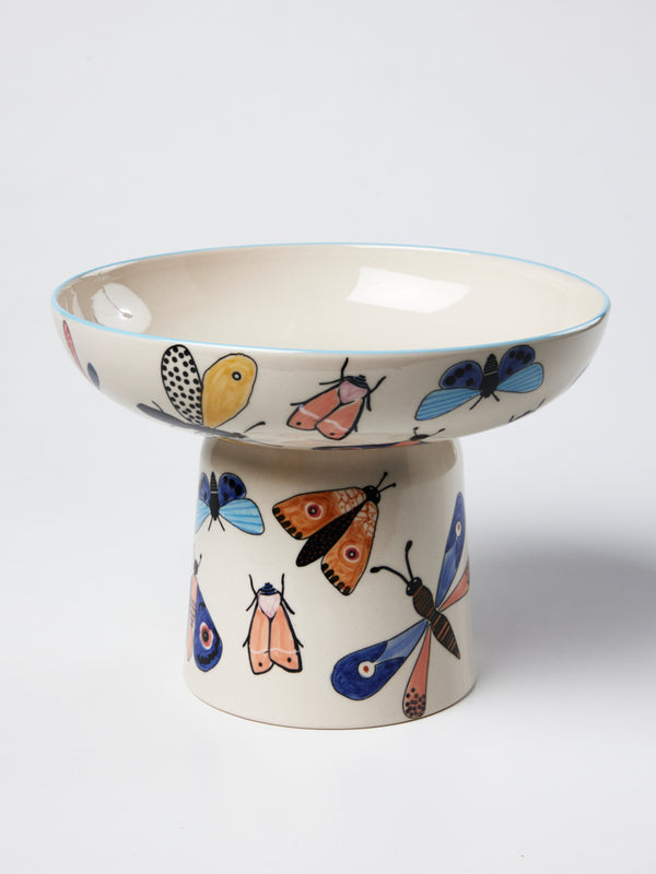 MOTH PARTY FOOTED BOWL