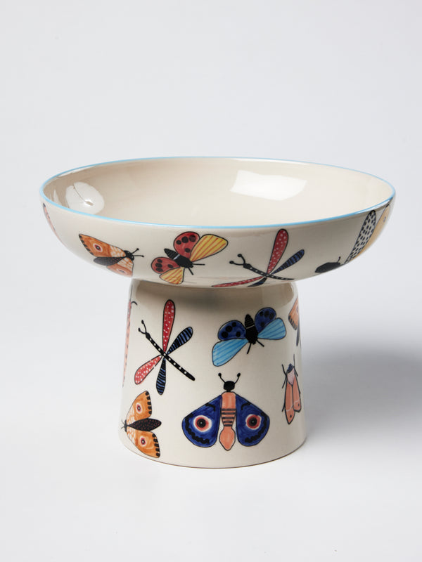 MOTH PARTY FOOTED BOWL