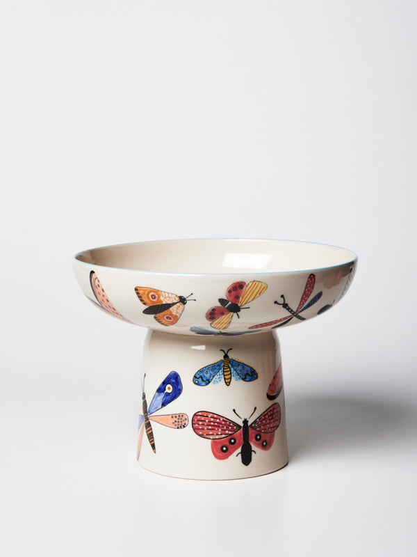 MOTH PARTY FOOTED BOWL