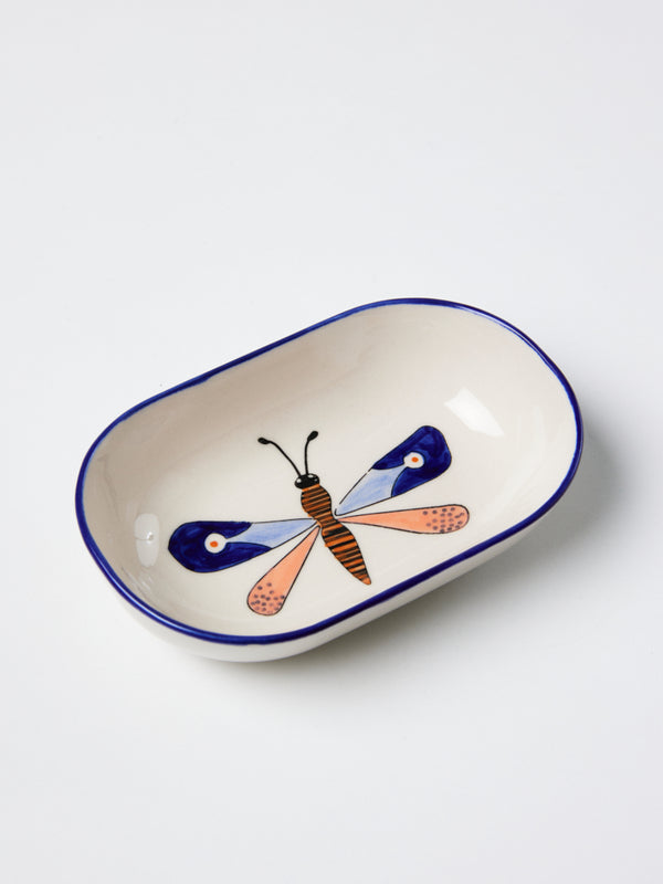 MOTH PARTY DISH BLUE