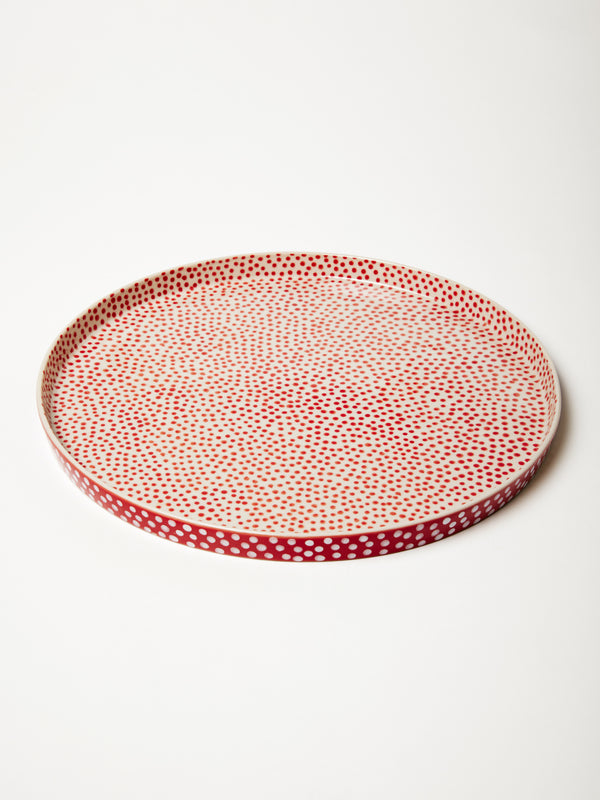 CHINO RED SPOT ROUND PLATTER