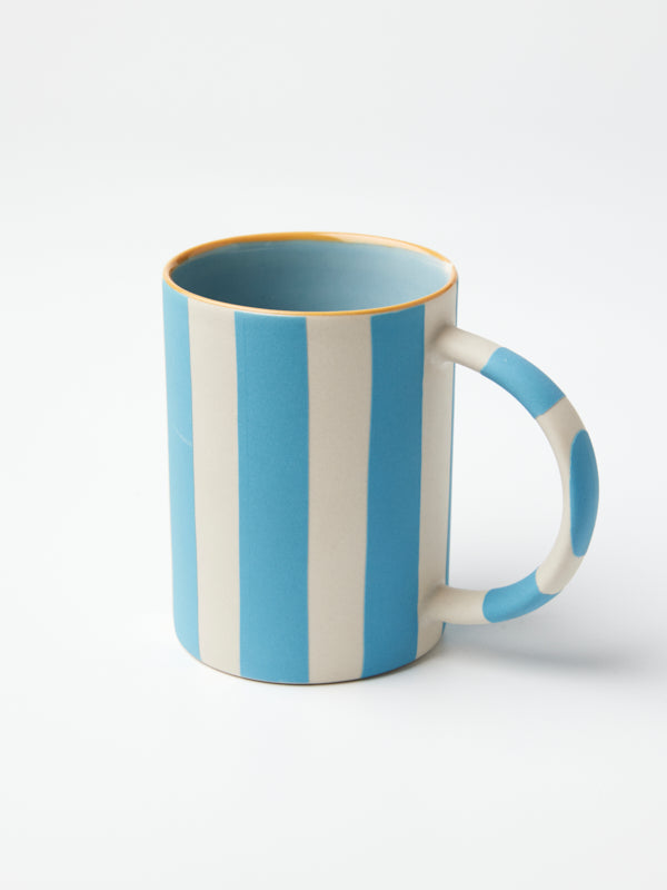 HAPPY STRIPE BLUE MUG