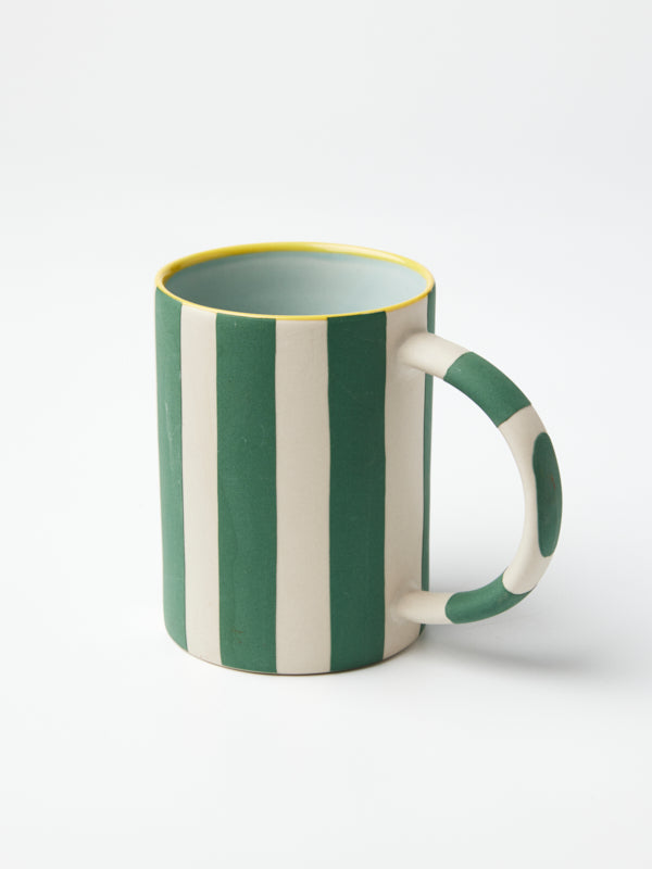 HAPPY STRIPE GREEN MUG